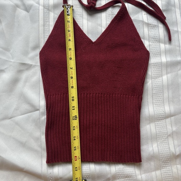 Vintage Wet Seal Y2K Ribbed Red Halter Top Size XS Boho Festival Crop Tank Top - Picture 8 of 12